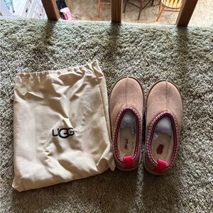 UGG Blush Suede Slip-On Slippers with Pink Trim
